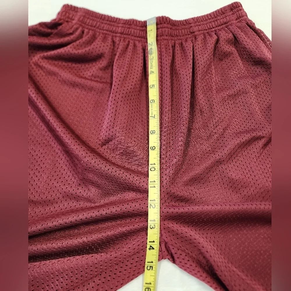 Burgundy Mesh Basketball Shorts Athletic Gym Drawstring Size XL - Picture 9 of 10